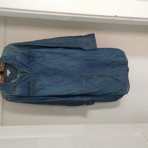 A Merona size Large denim shirt dress long sleeve